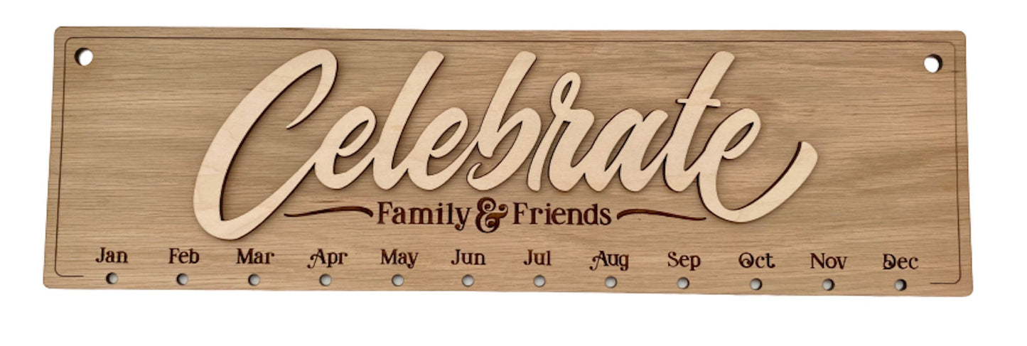 Calendrier d'anniversaire personnalisé en bois