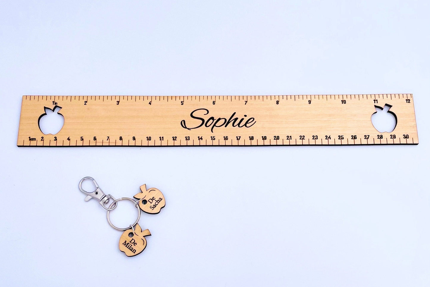 Cadeau de fin d'année - Règle personnalisée avec gravure