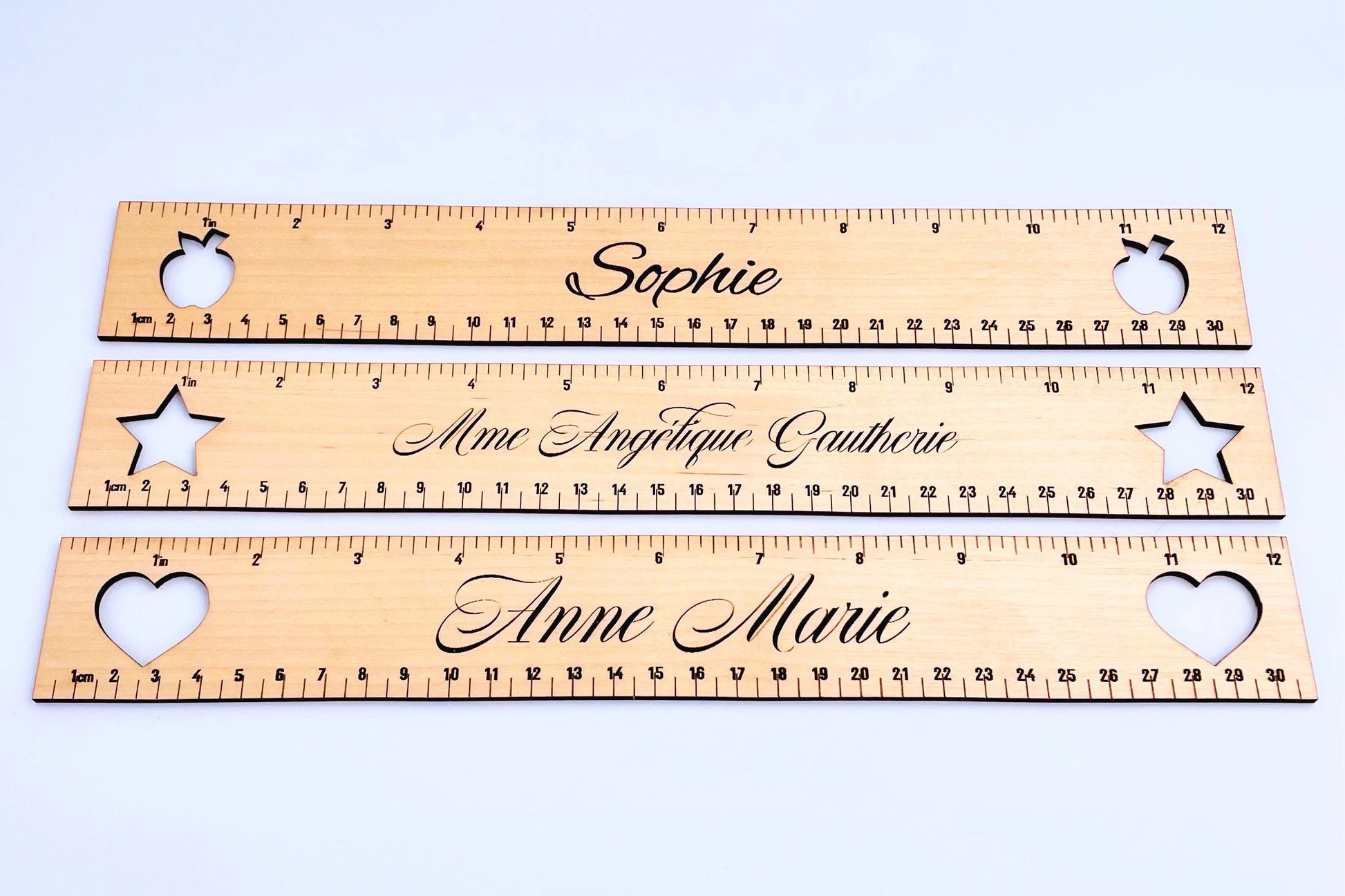 Cadeau de fin d'année - Règle personnalisée avec gravure